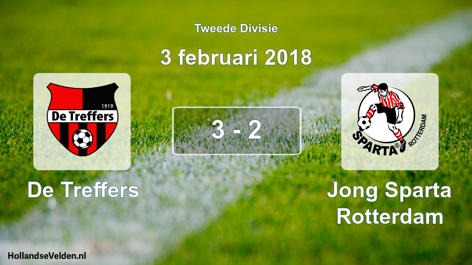 Total number of matches played: De Treffers - Jong Sparta Rotterdam 3 - 2 (3 February 2018)