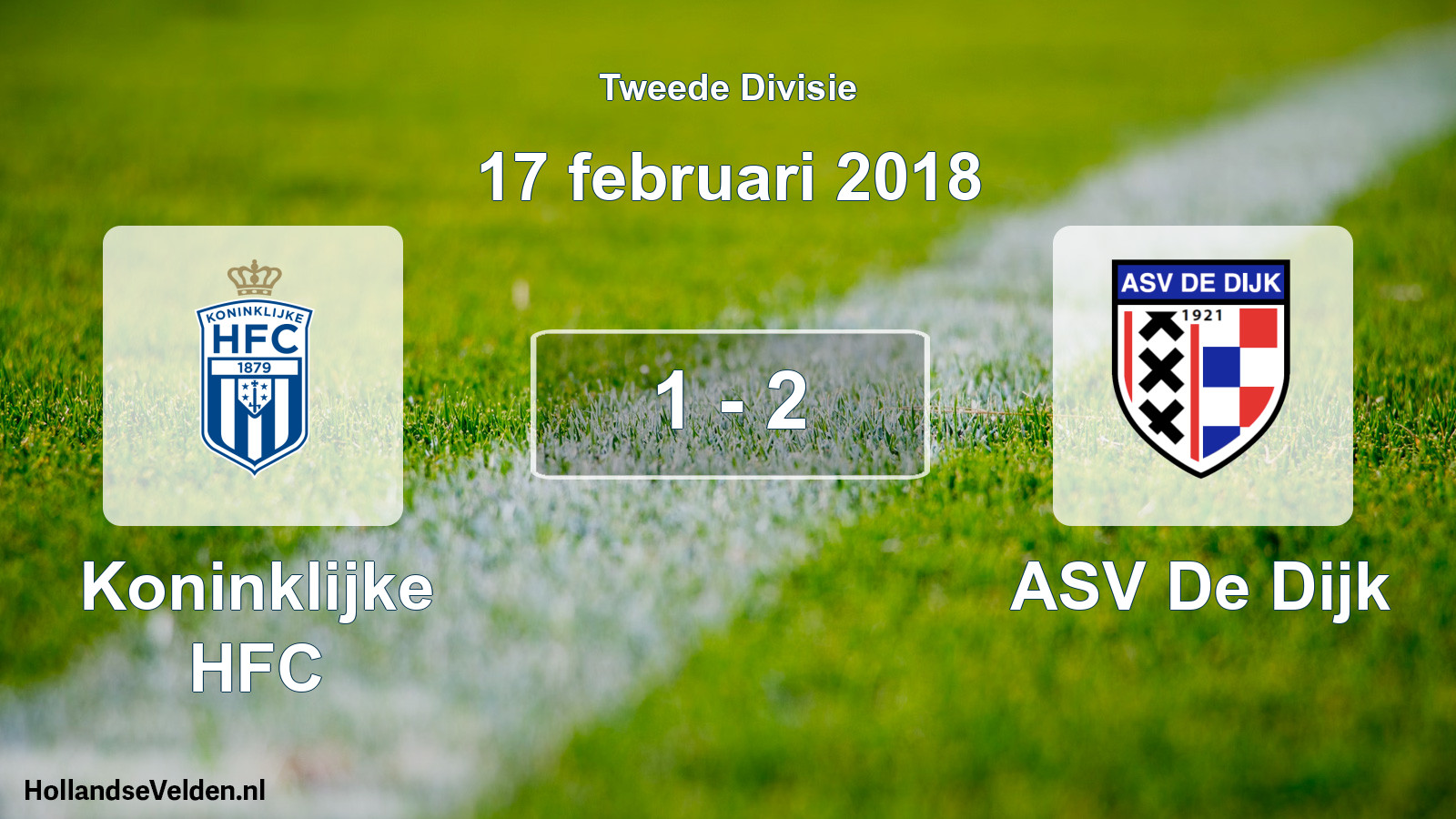 Total number of matches played: Koninklijke HFC - ASV De Dijk 1 - 2 (17 February 2018)