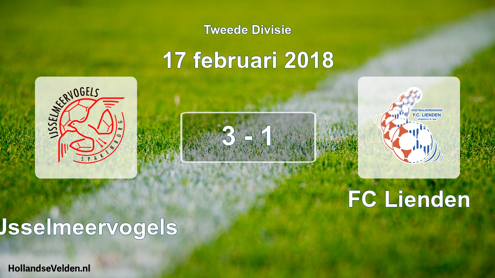 Total number of matches played: IJsselmeervogels - FC Lienden 3 - 1 (17 February 2018)