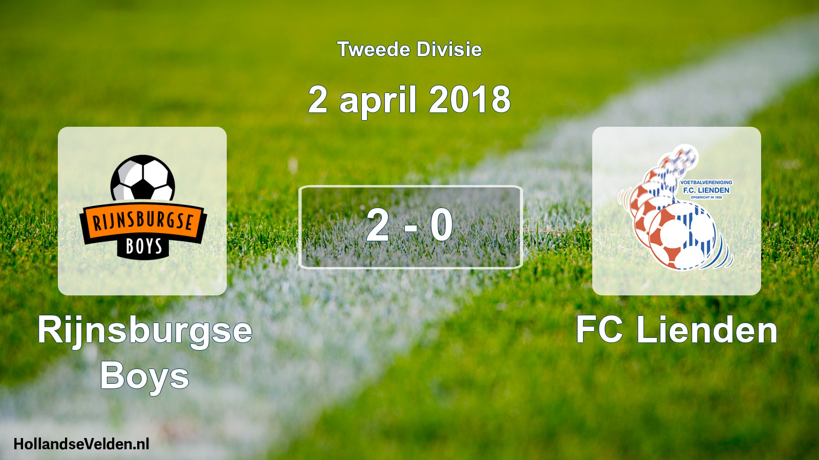 Total number of matches played: Rijnsburgse Boys - FC Lienden 2 - 0 (2 April 2018)