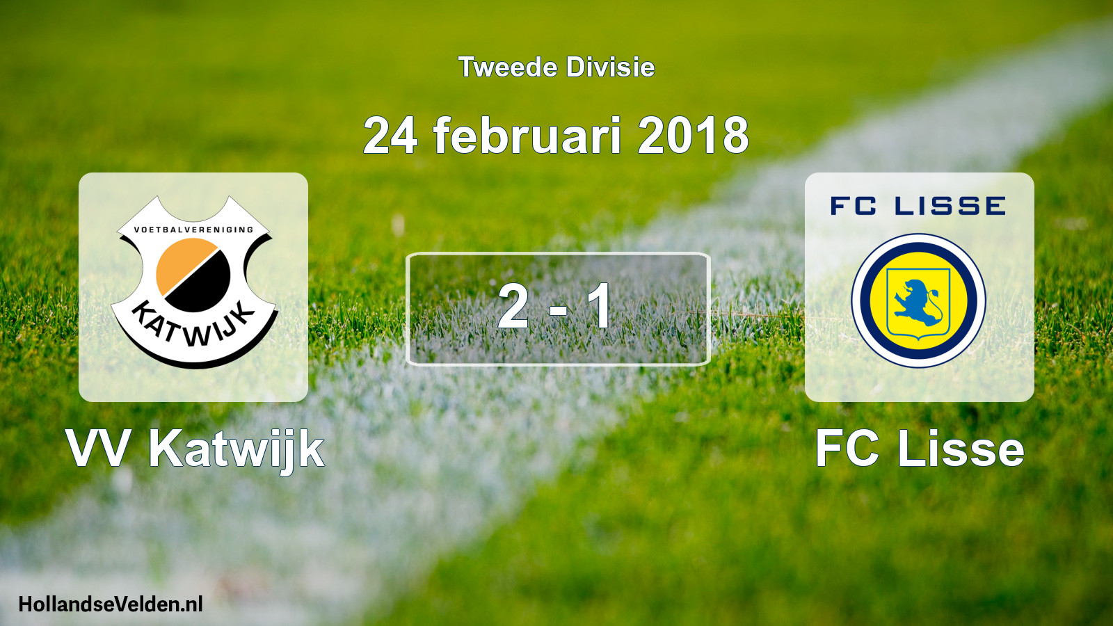 Total number of matches played: VV Katwijk - FC Lisse 2 - 1 (24 February 2018)
