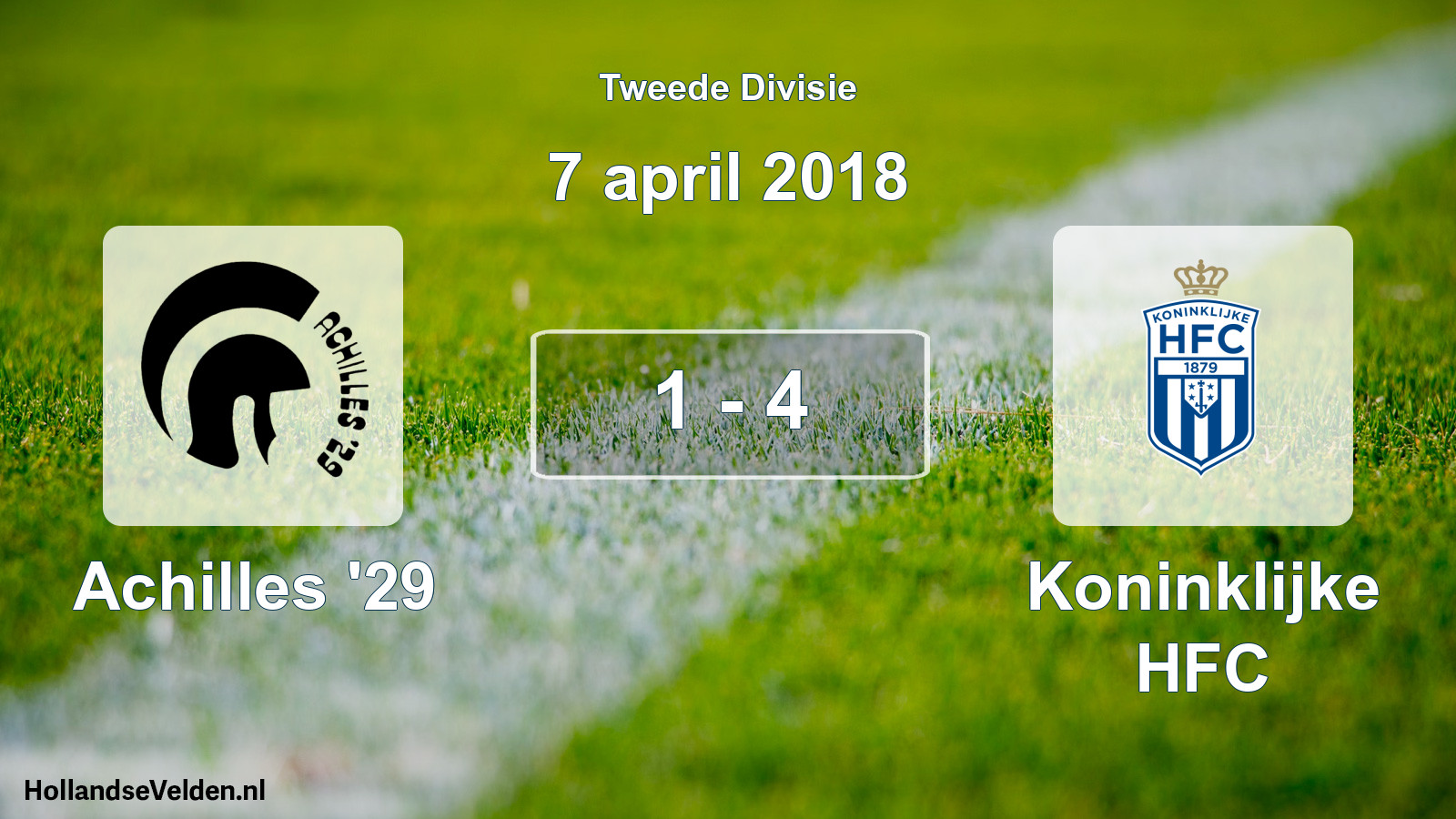 Total number of matches played: Achilles '29 - Koninklijke HFC 1 - 4 (7 April 2018)