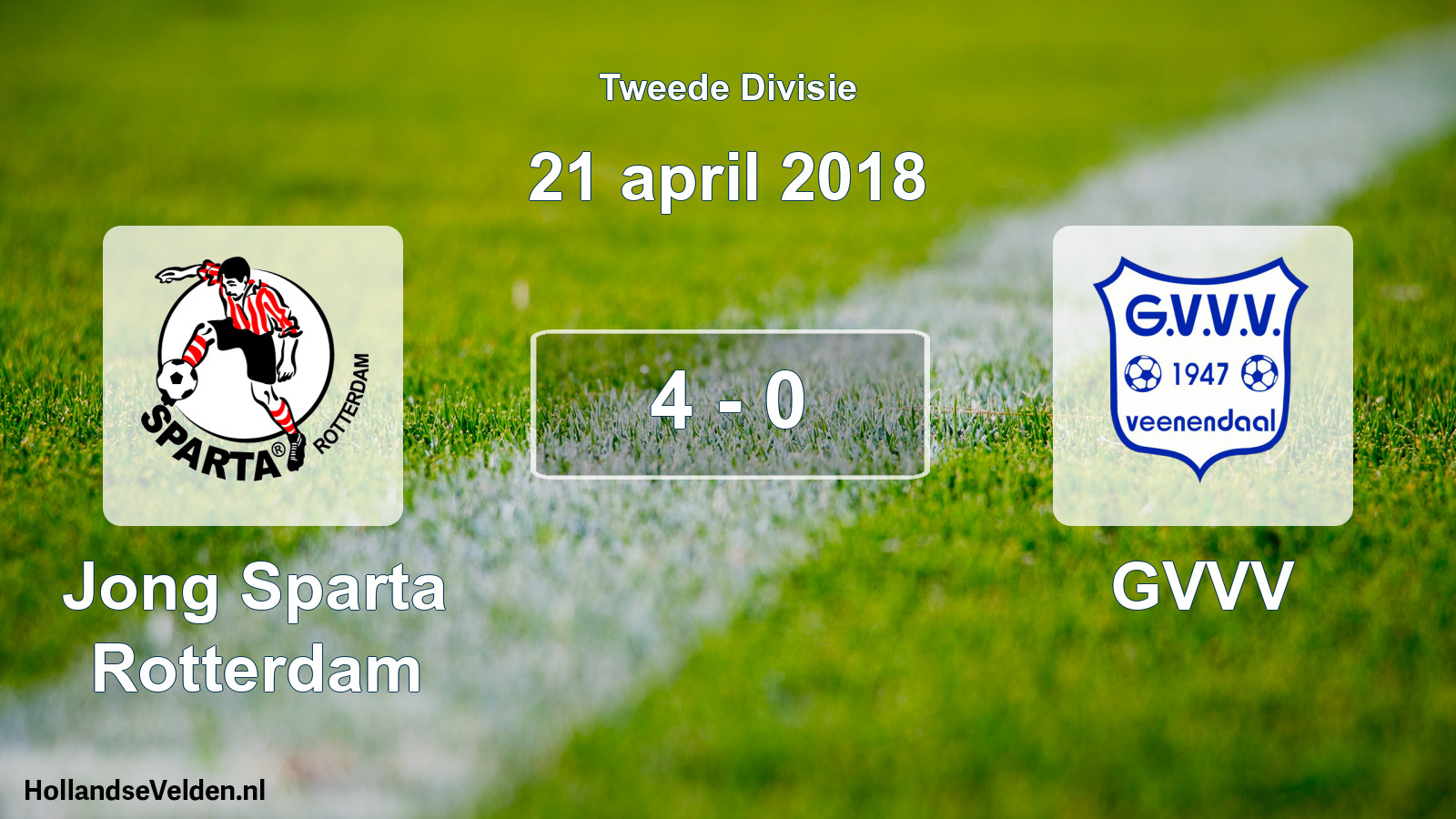 Total number of matches played: Jong Sparta Rotterdam - GVVV 4 - 0 (21 April 2018)