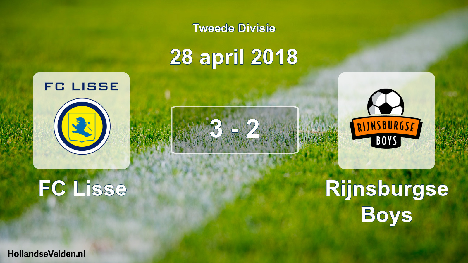 Total number of matches played: FC Lisse - Rijnsburgse Boys 3 - 2 (28 April 2018)