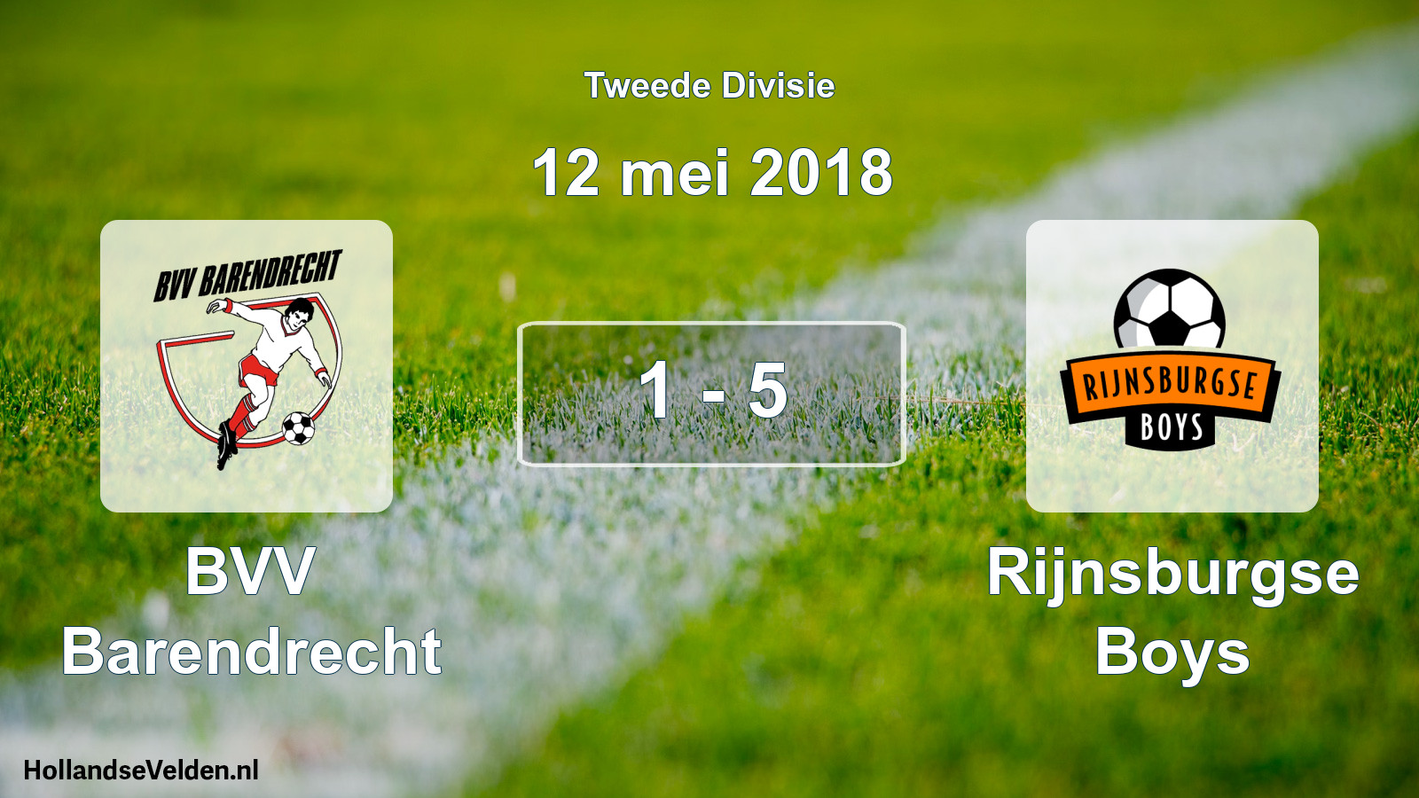 Total number of matches played: BVV Barendrecht - Rijnsburgse Boys 1 - 5 (12 May 2018)