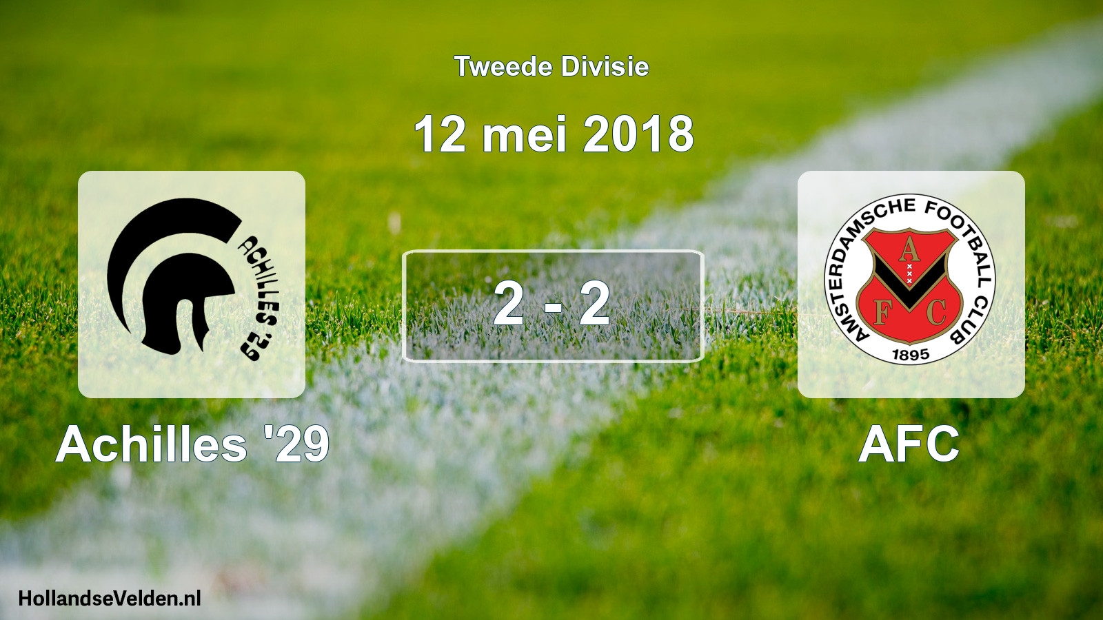 Total number of matches played: Achilles '29 - AFC 2 - 2 (12 May 2018)