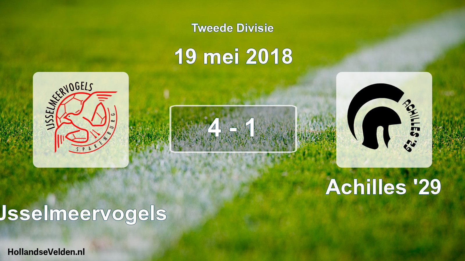 Total number of matches played: IJsselmeervogels - Achilles '29 4 - 1 (19 May 2018)