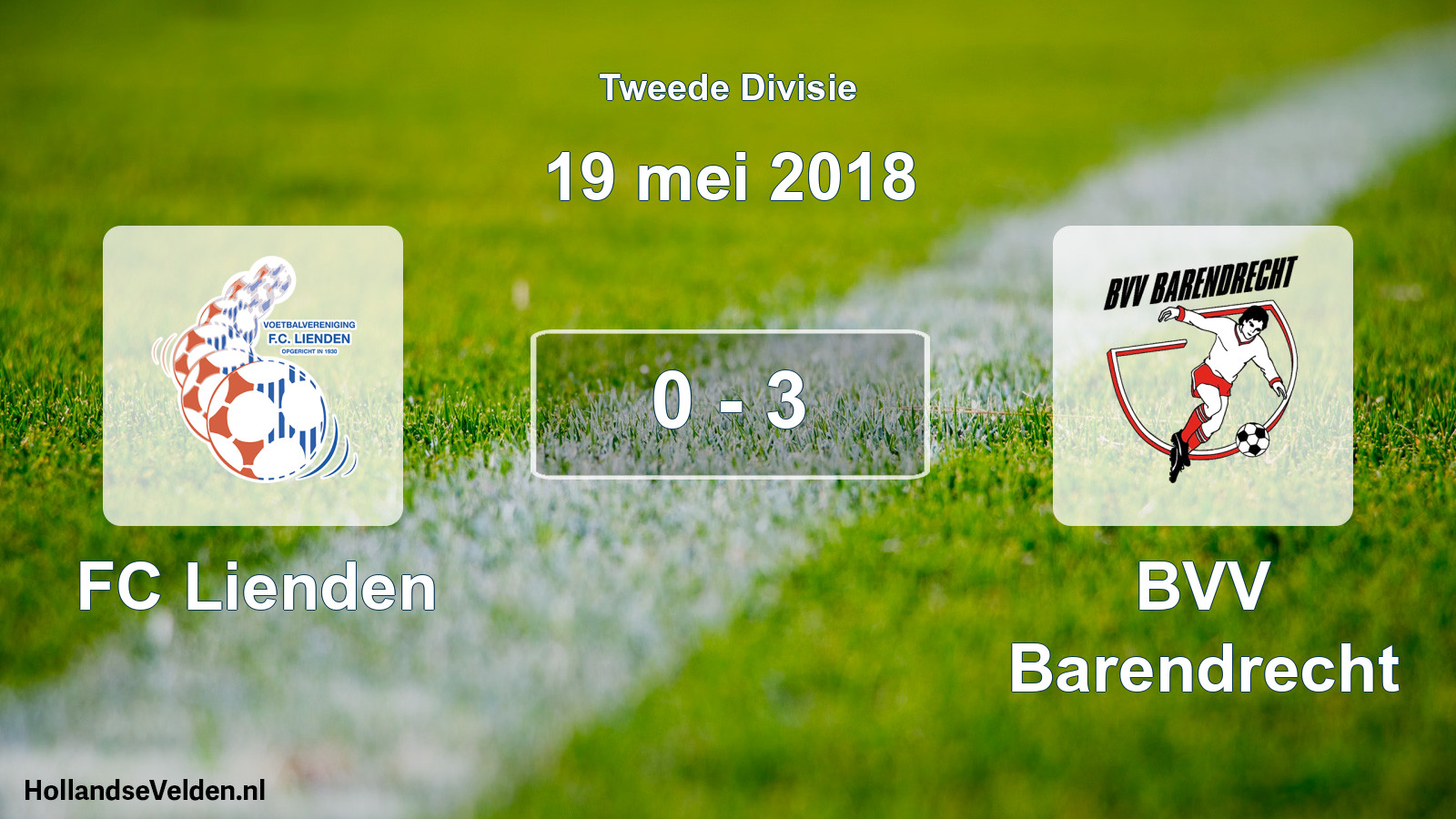 Total number of matches played: FC Lienden - BVV Barendrecht 0 - 3 (19 May 2018)