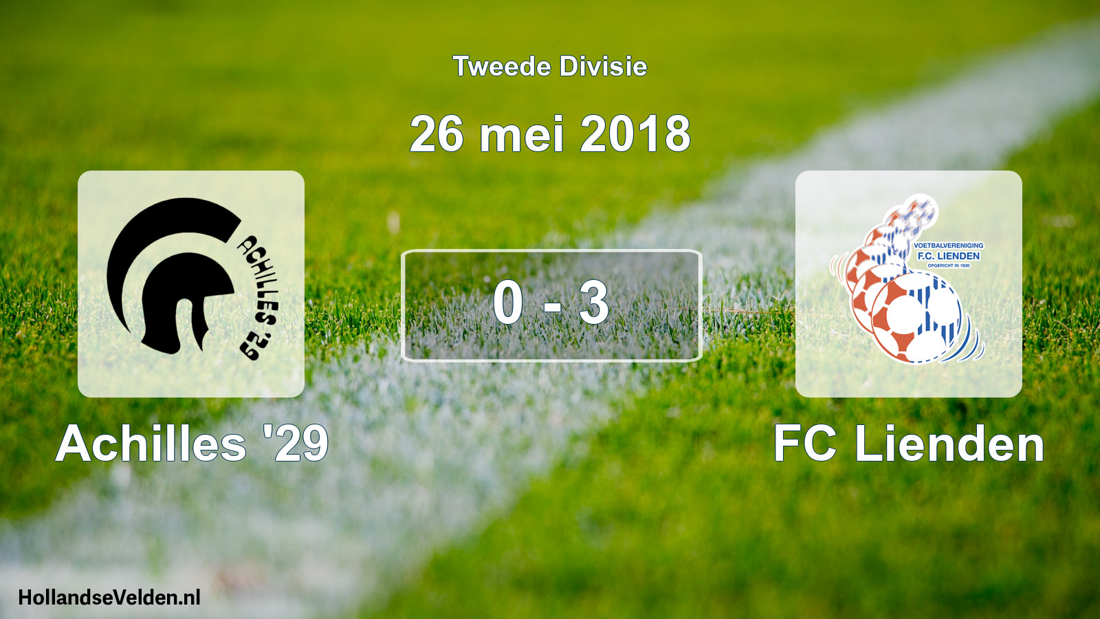 Total number of matches played: Achilles '29 - FC Lienden 0 - 3 (26 May 2018)