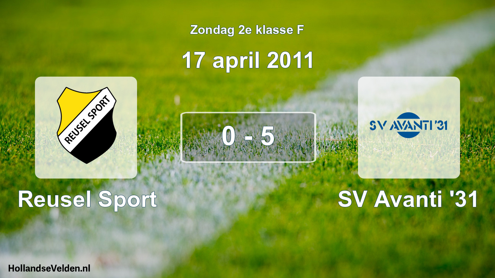 Total number of matches played: Reusel Sport - SV Avanti '31 0 - 5 (17 April 2011)