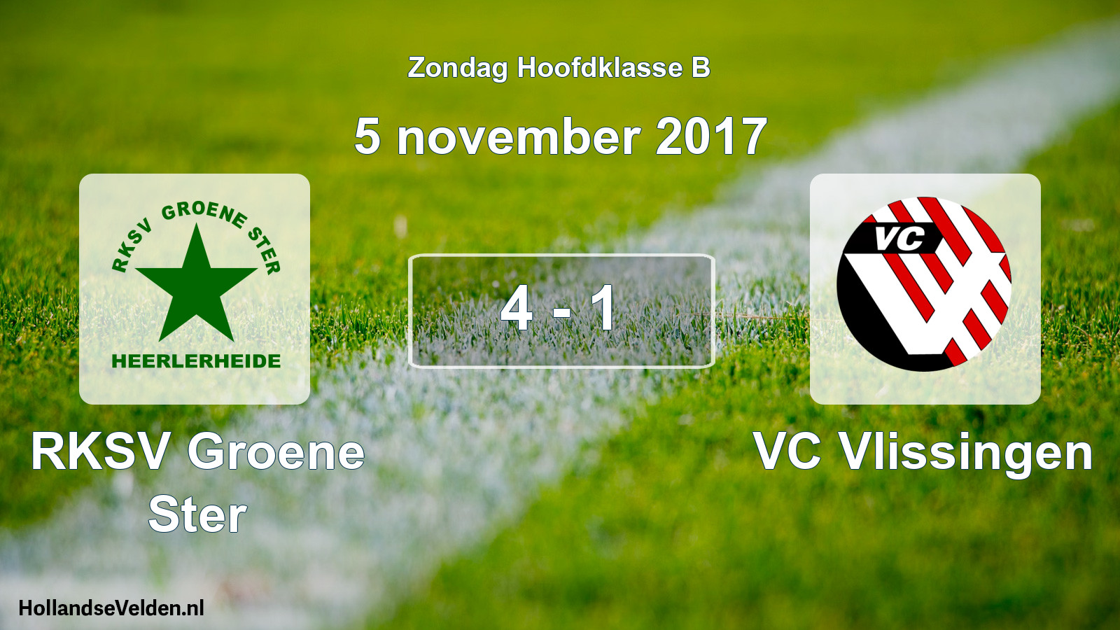Total number of matches played: RKSV Groene Ster - VC Vlissingen 4 - 1 (5 November 2017)