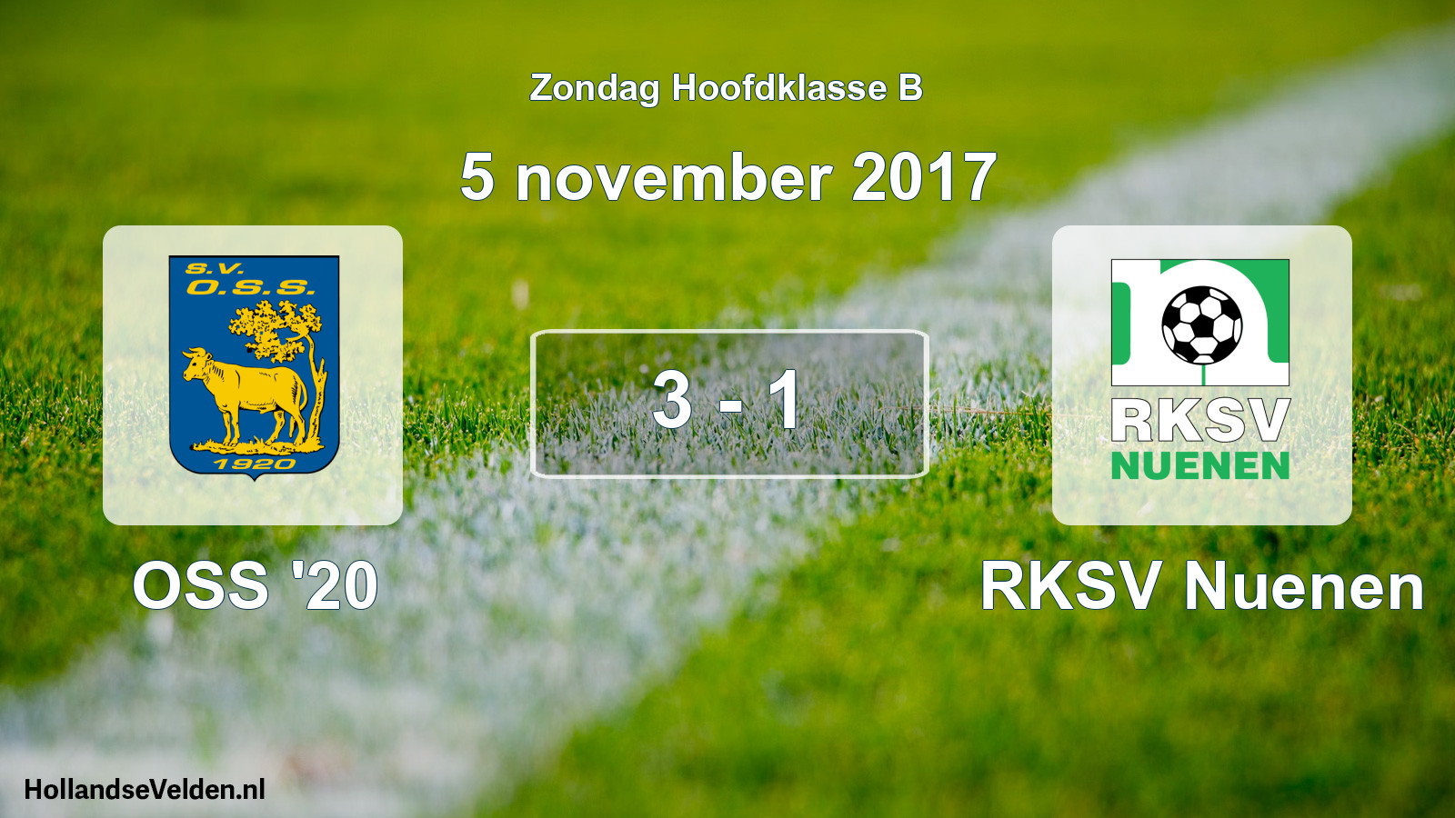 Total number of matches played: OSS '20 - RKSV Nuenen 3 - 1 (5 November 2017)