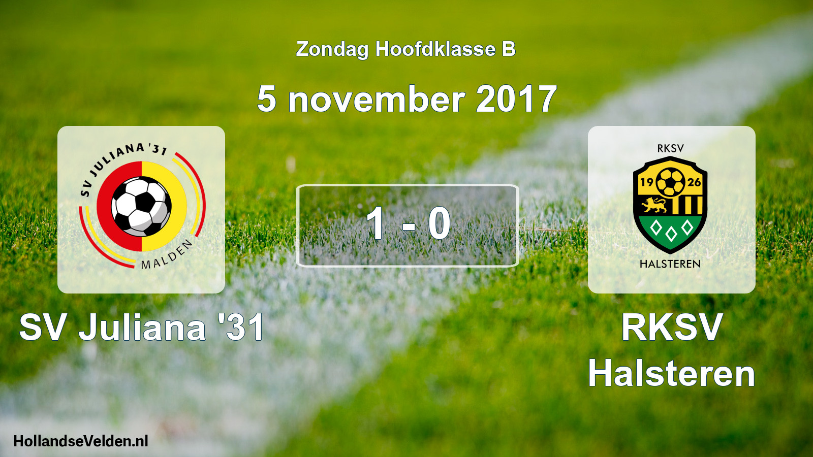 Total number of matches played: SV Juliana '31 - RKSV Halsteren 1 - 0 (5 November 2017)