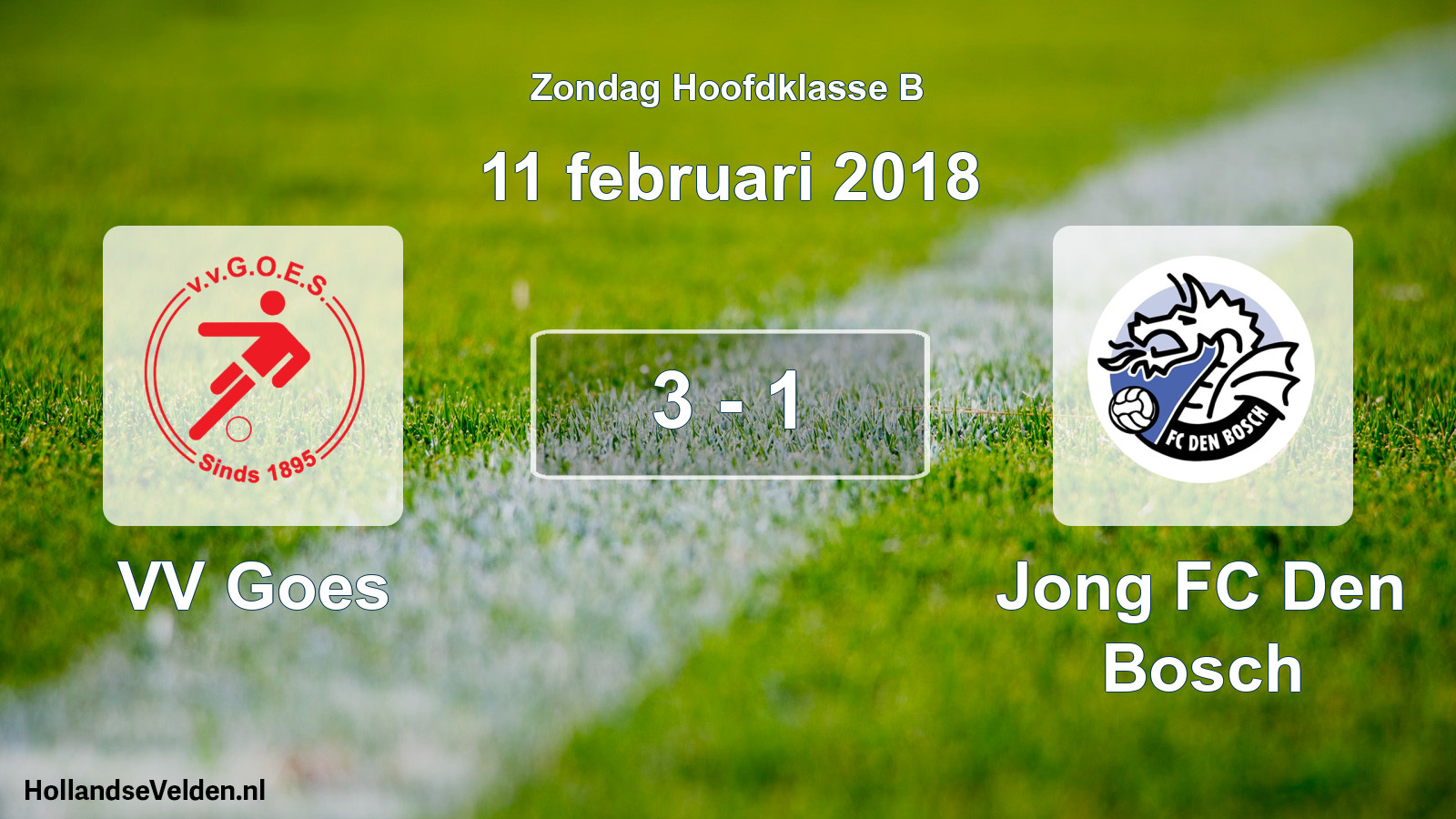Total number of matches played: VV Goes - Jong FC Den Bosch 3 - 1 (11 February 2018)