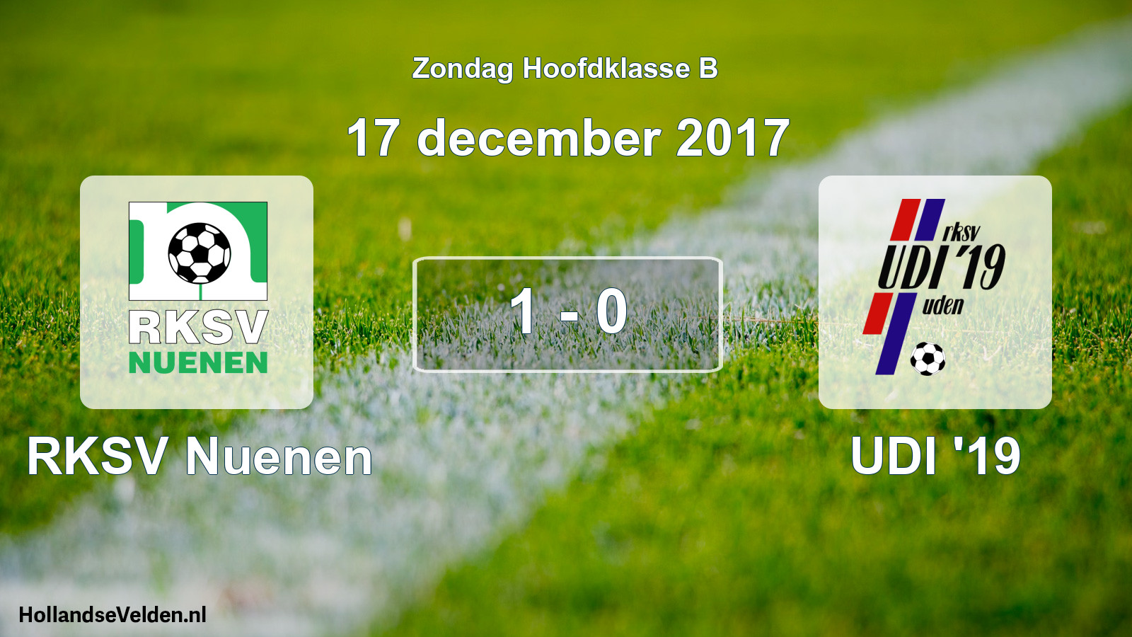 Total number of matches played: RKSV Nuenen - UDI '19 1 - 0 (17 December 2017)