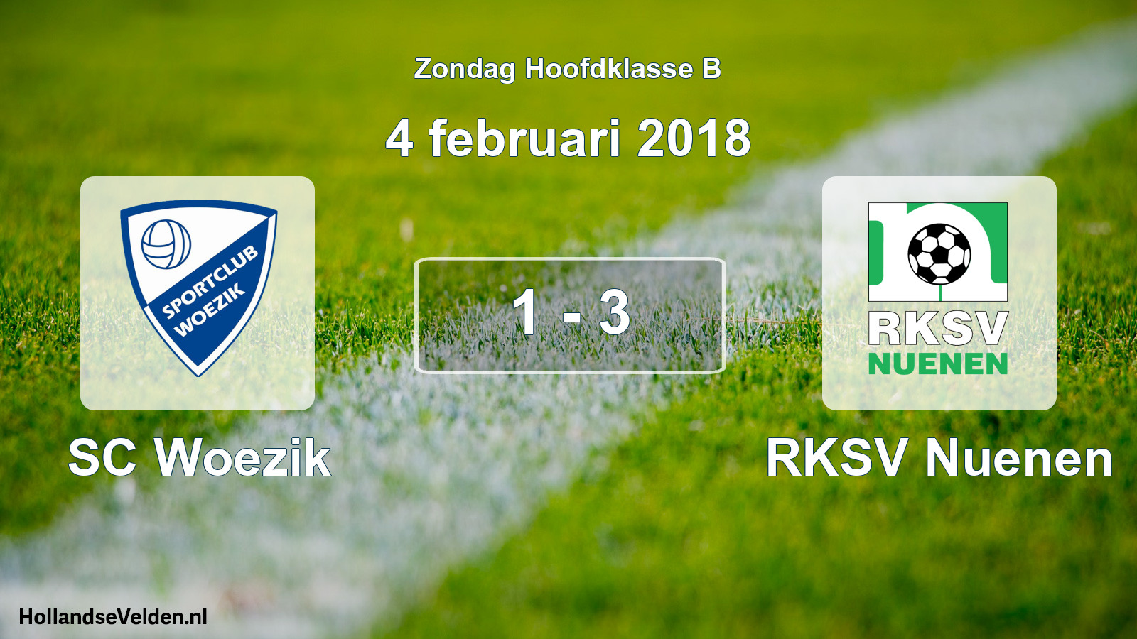 Total number of matches played: SC Woezik - RKSV Nuenen 1 - 3 (4 February 2018)