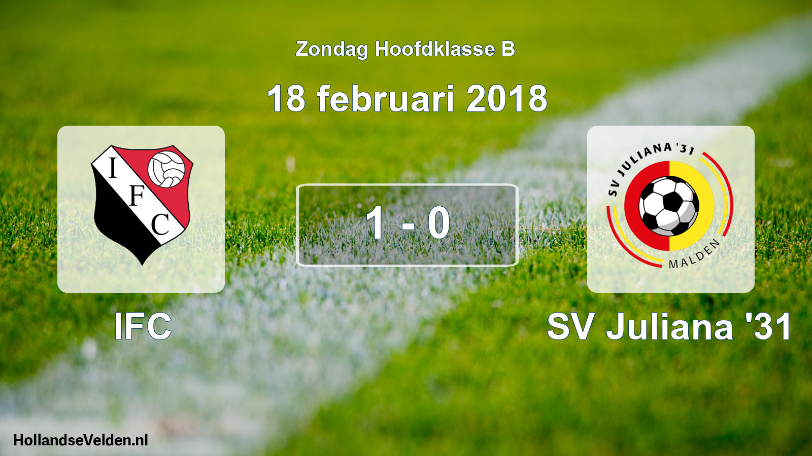 Total number of matches played: IFC - SV Juliana '31 1 - 0 (18 February 2018)