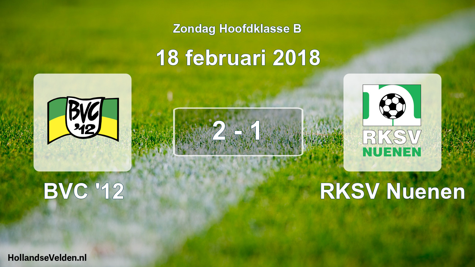 Total number of matches played: BVC '12 - RKSV Nuenen 2 - 1 (18 February 2018)