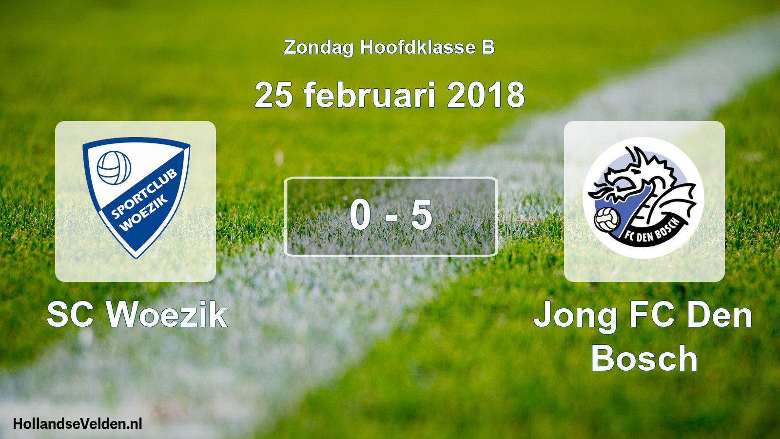 Total number of matches played: SC Woezik - Jong FC Den Bosch 0 - 5 (25 February 2018)
