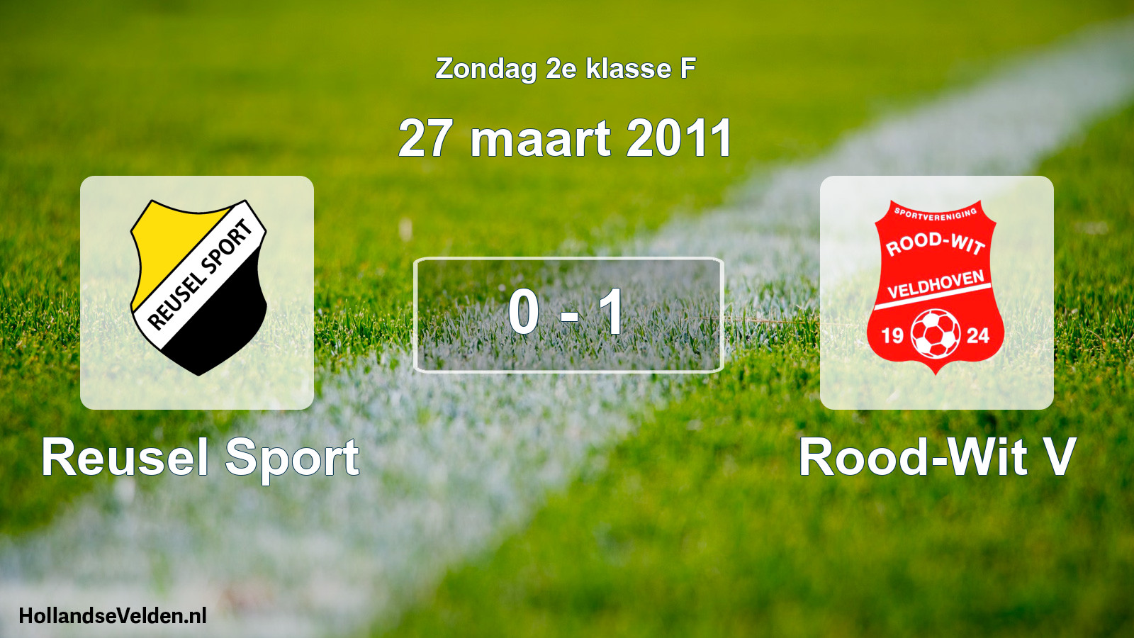 Total number of matches played: Reusel Sport - Rood-Wit V 0 - 1 (27 March 2011)