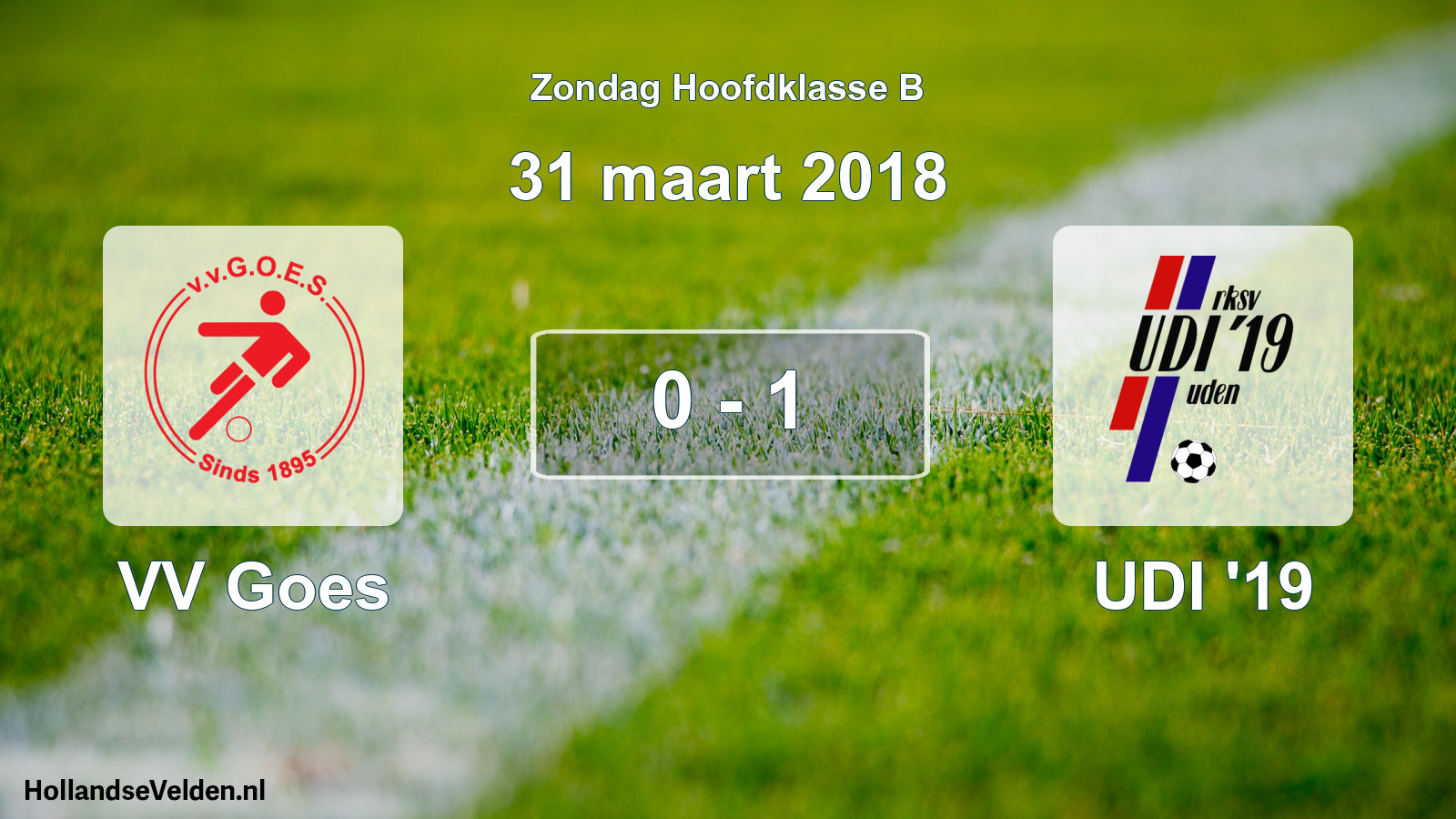Total number of matches played: VV Goes - UDI '19 0 - 1 (31 March 2018)