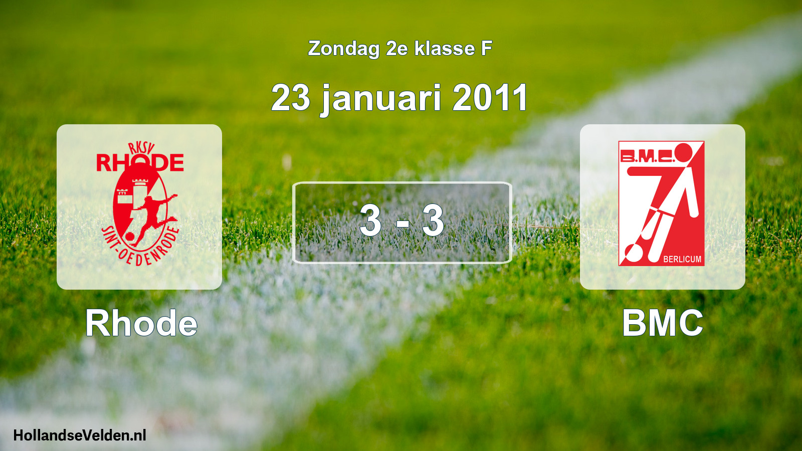 Total number of matches played: Rhode - BMC 3 - 3 (23 January 2011)