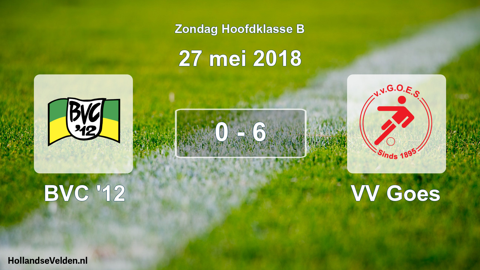 Total number of matches played: BVC '12 - VV Goes 0 - 6 (27 May 2018)