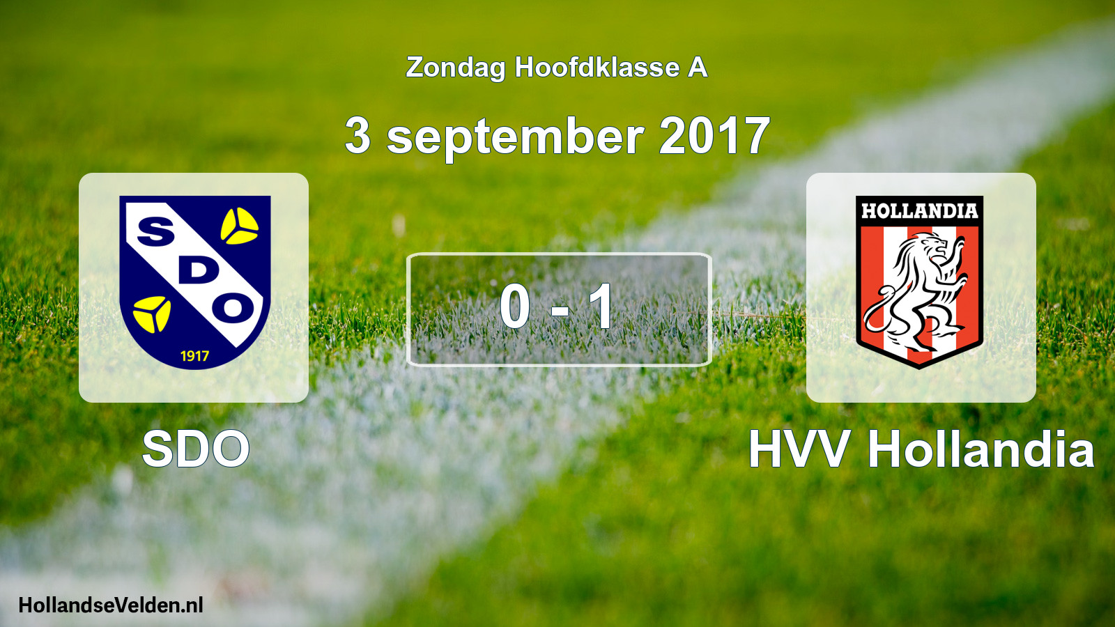 Total number of matches played: SDO - HVV Hollandia 0 - 1 (3 September 2017)