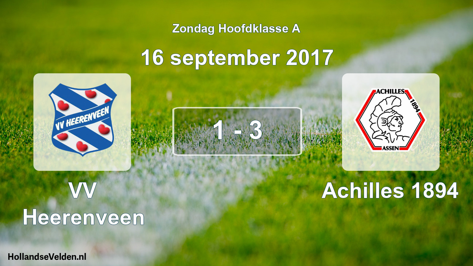 Total number of matches played: VV Heerenveen - Achilles 1894 1 - 3 (16 September 2017)