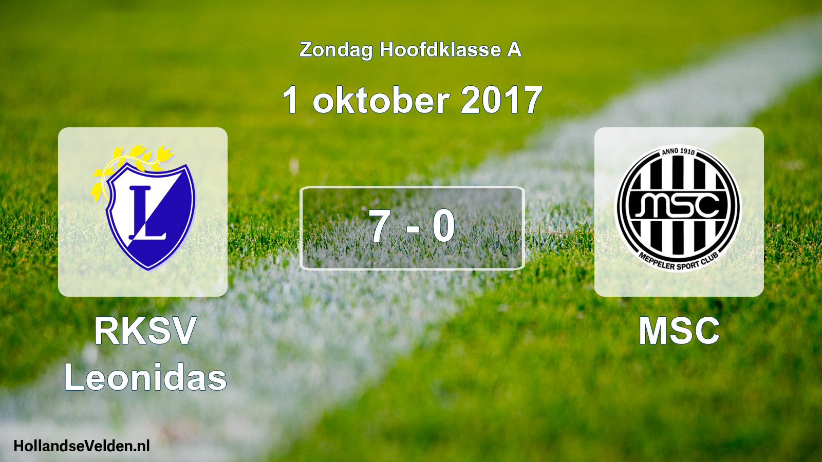 Total number of matches played: RKSV Leonidas - MSC 7 - 0 (1 October 2017)