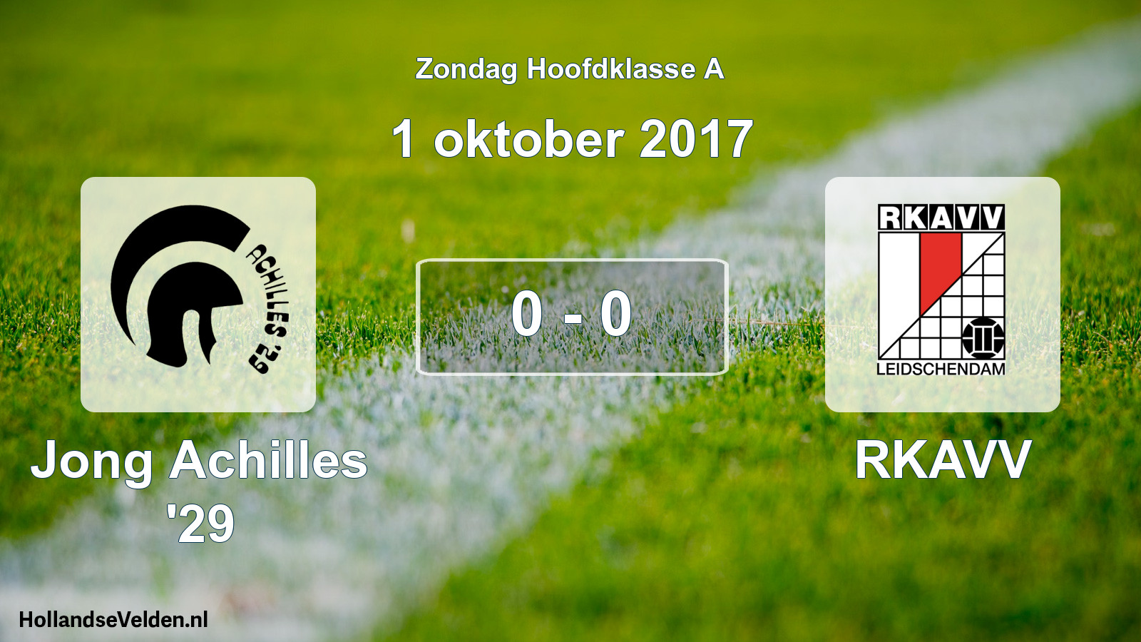 Total number of matches played: Jong Achilles '29 - RKAVV 0 - 0 (1 October 2017)