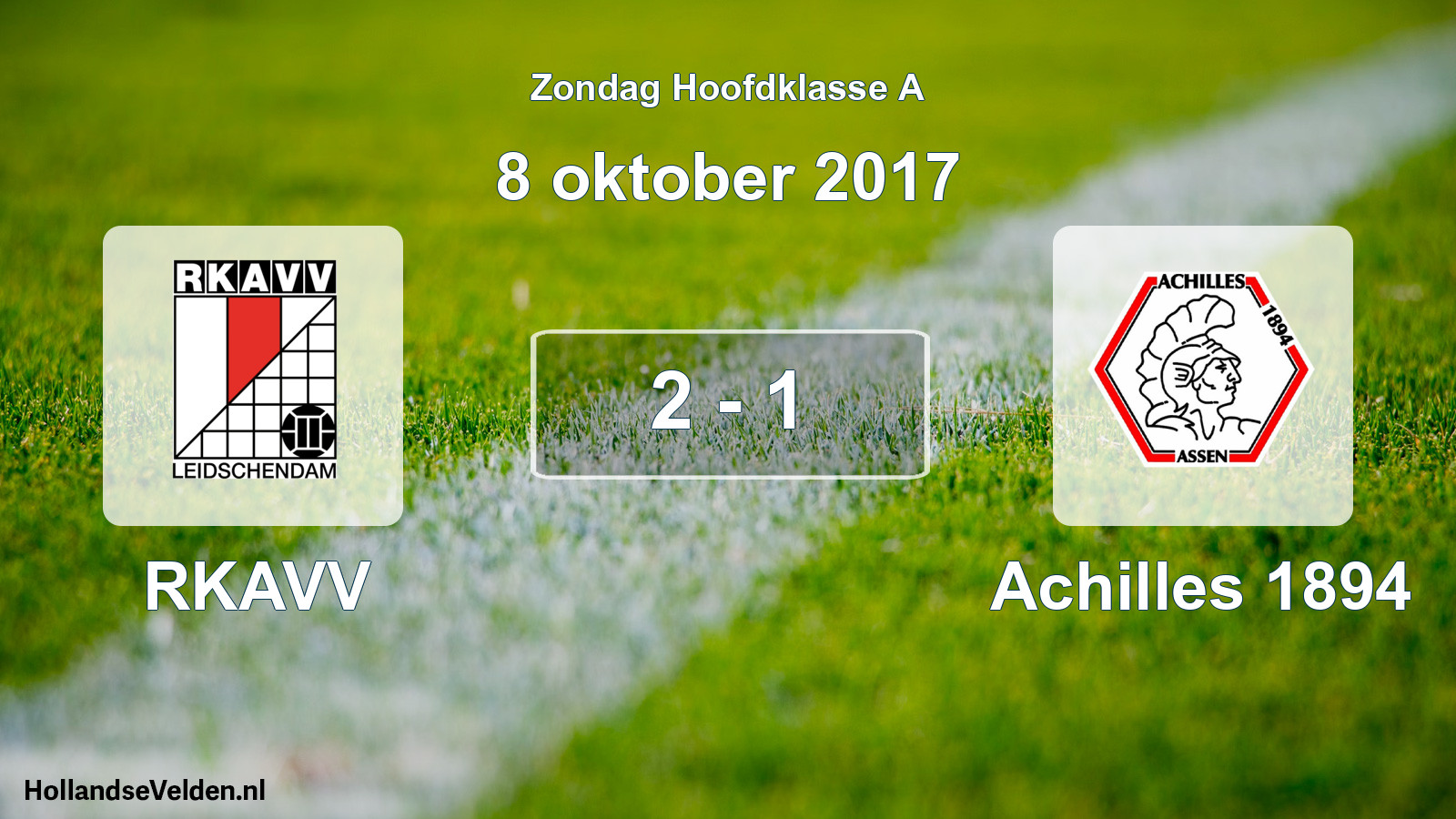 Total number of matches played: RKAVV - Achilles 1894 2 - 1 (8 October 2017)