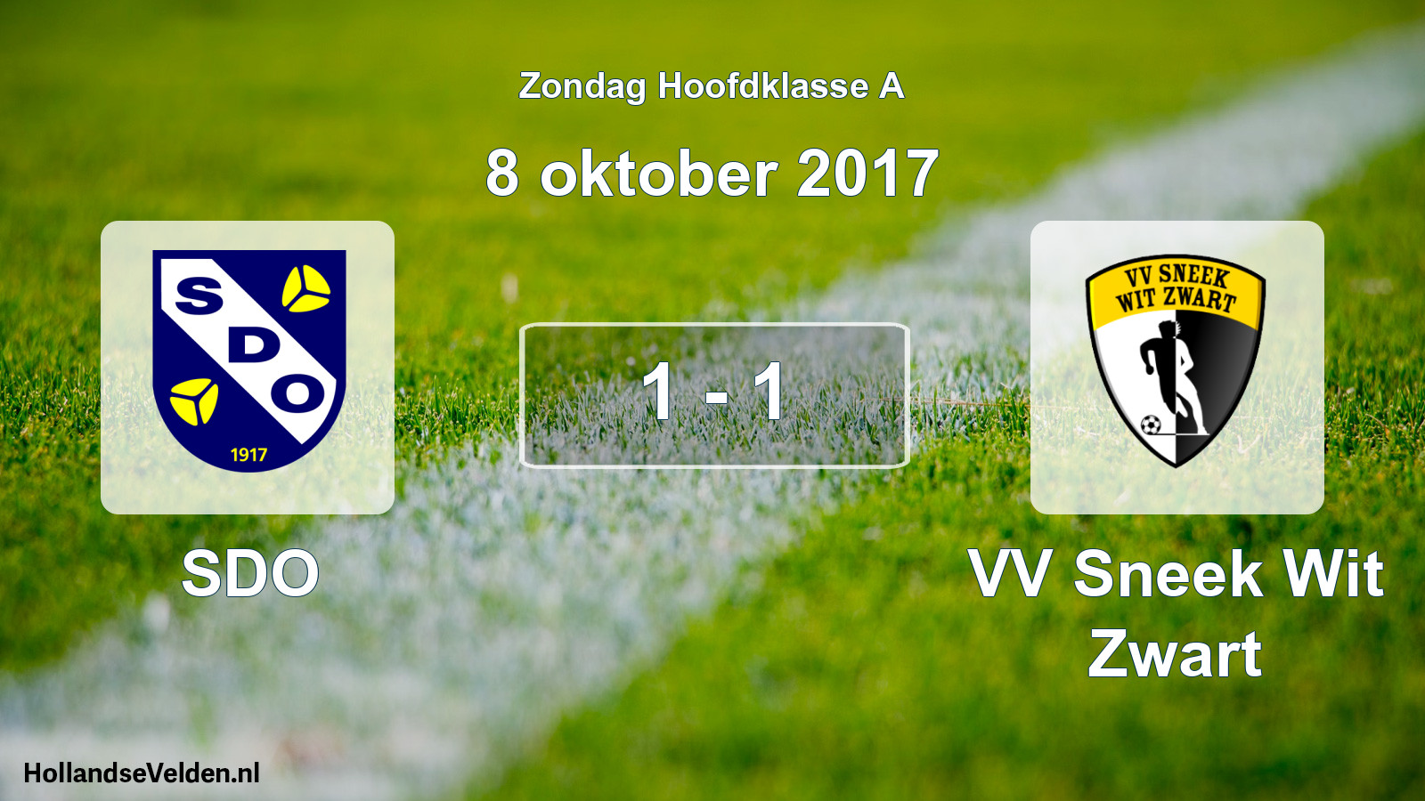 Total number of matches played: SDO - VV Sneek Wit Zwart 1 - 1 (8 October 2017)