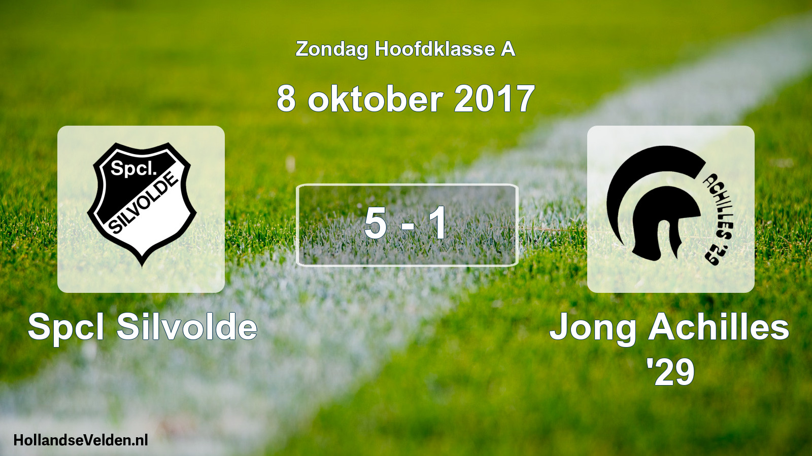 Total number of matches played: Spcl Silvolde - Jong Achilles '29 5 - 1 (8 October 2017)