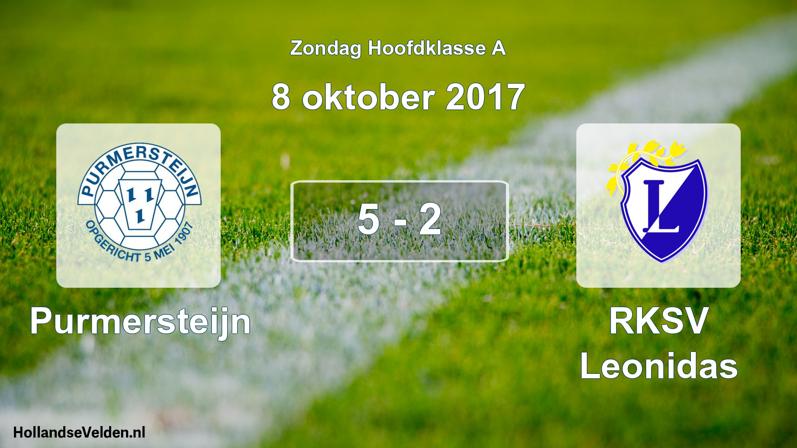 Total number of matches played: Purmersteijn - RKSV Leonidas 5 - 2 (8 October 2017)