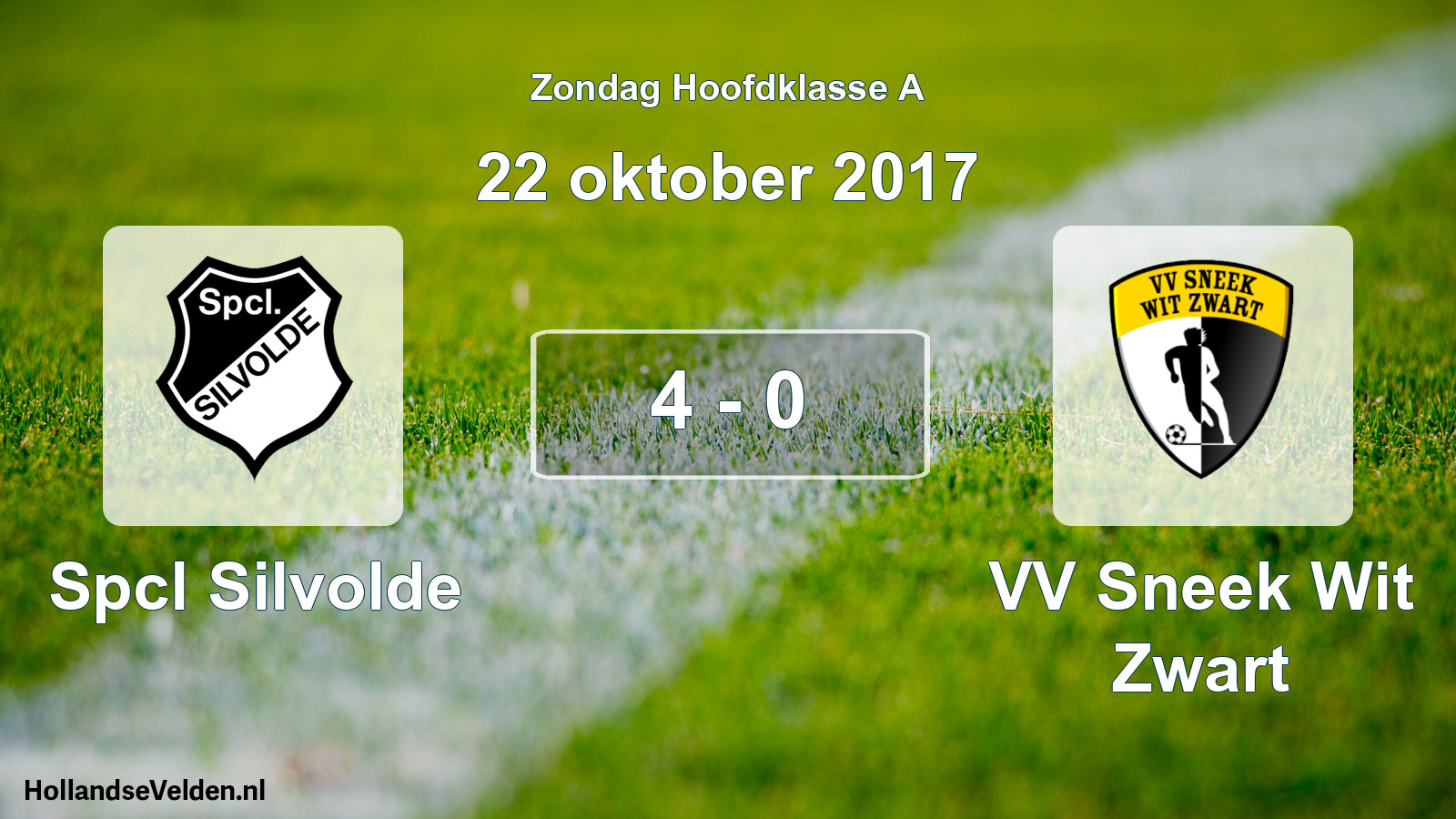Total number of matches played: Spcl Silvolde - VV Sneek Wit Zwart 4 - 0 (22 October 2017)