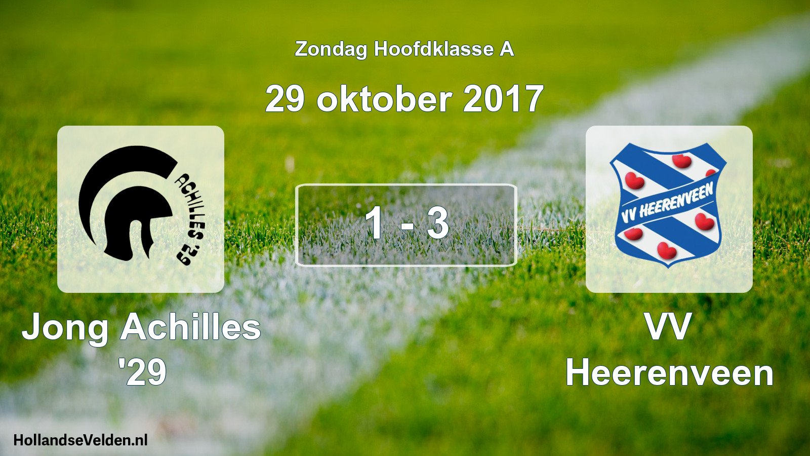 Total number of matches played: Jong Achilles '29 - VV Heerenveen 1 - 3 (29 October 2017)