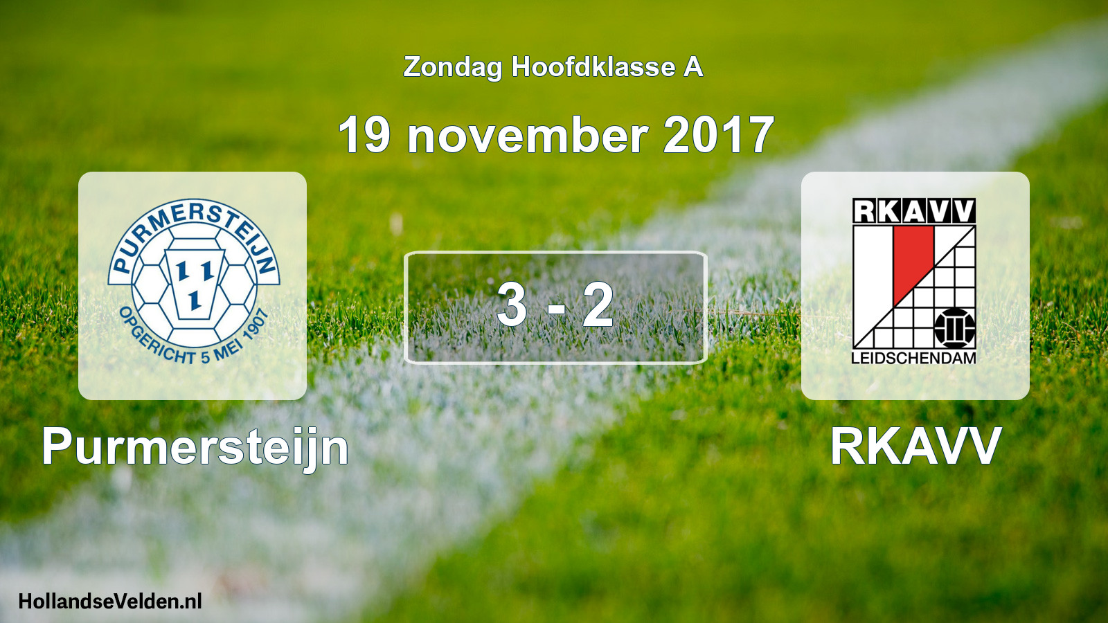 Total number of matches played: Purmersteijn - RKAVV 3 - 2 (19 November 2017)