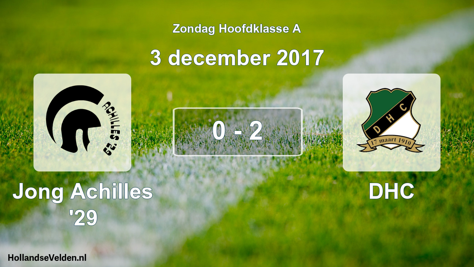 Total number of matches played: Jong Achilles '29 - DHC 0 - 2 (3 December 2017)