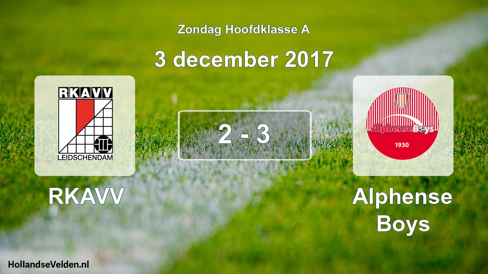 Total number of matches played: RKAVV - Alphense Boys 2 - 3 (3 December 2017)