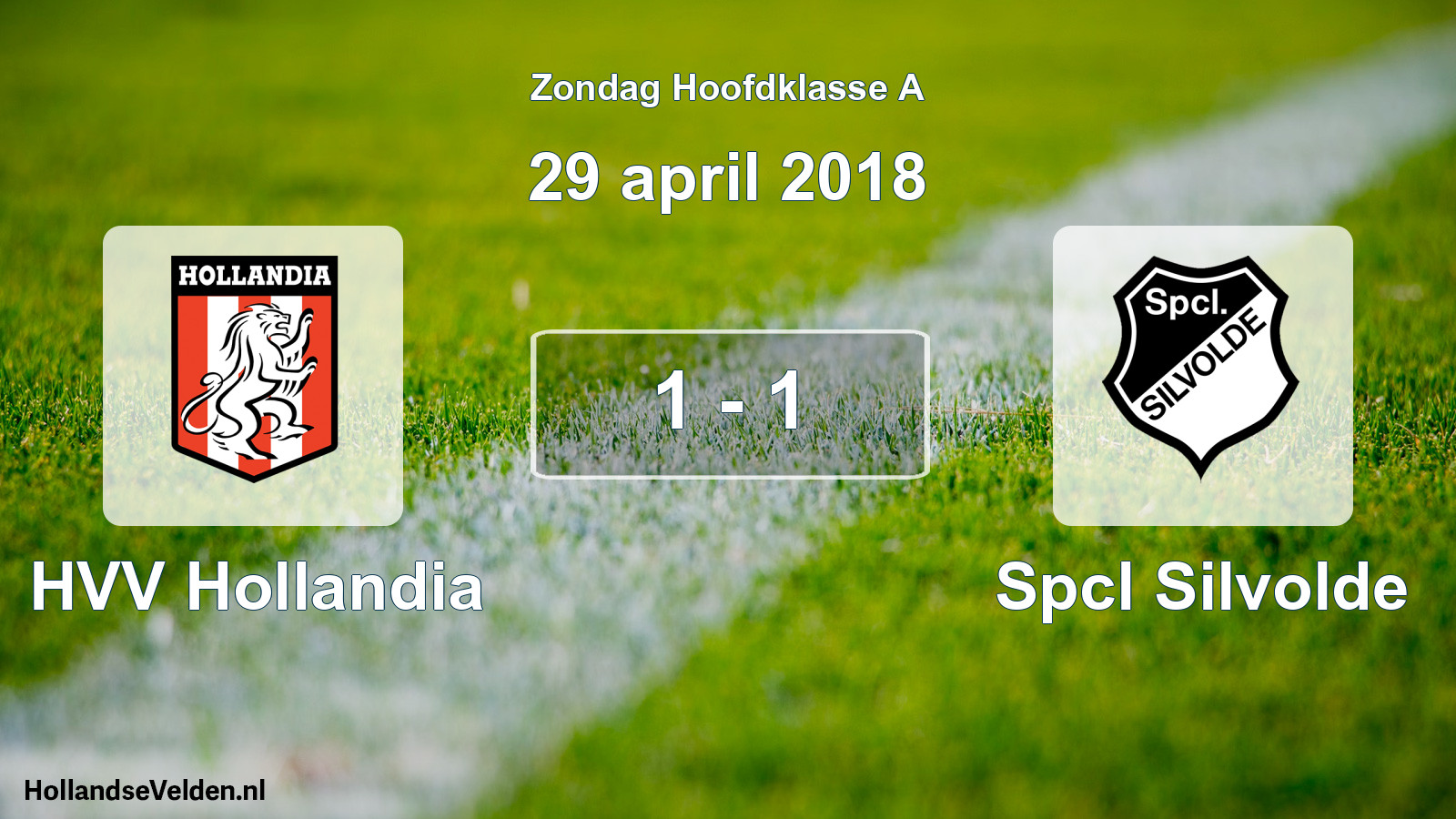 Total number of matches played: HVV Hollandia - Spcl Silvolde 1 - 1 (29 April 2018)
