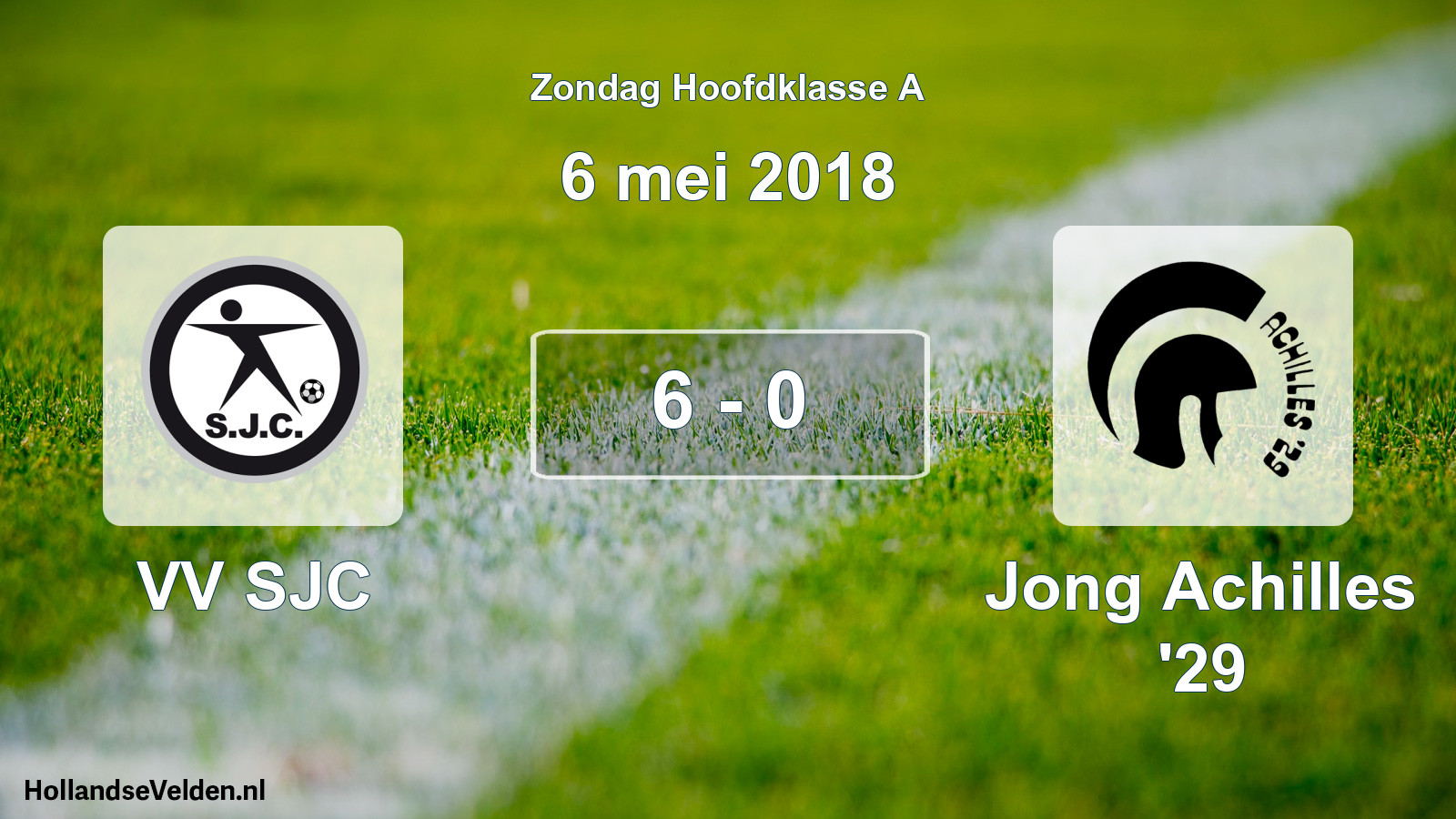 Total number of matches played: VV SJC - Jong Achilles '29 6 - 0 (6 May 2018)
