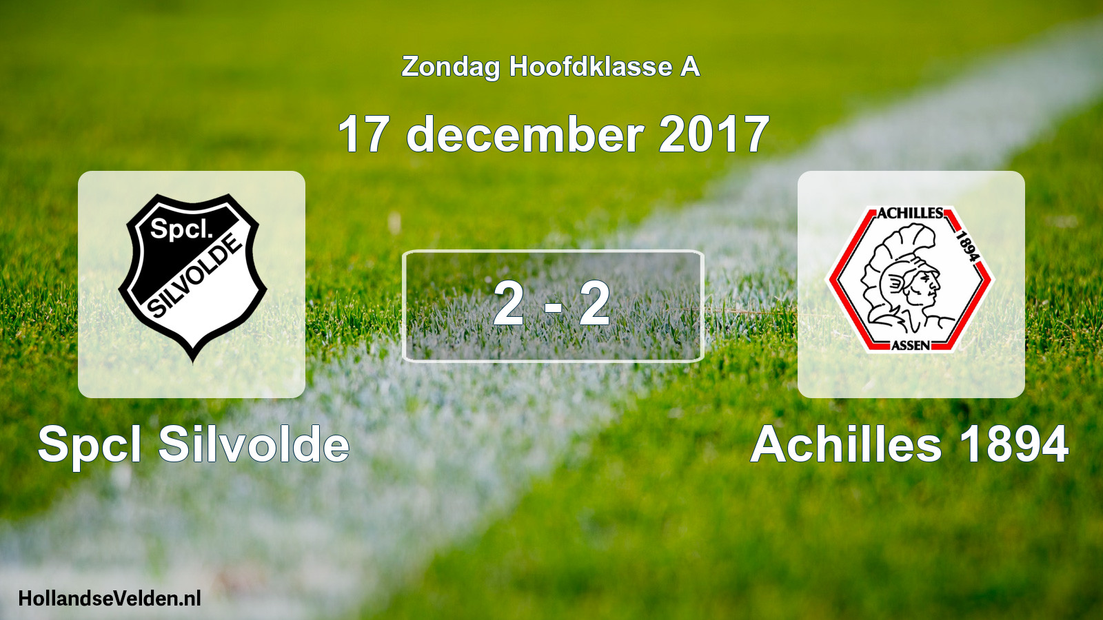 Total number of matches played: Spcl Silvolde - Achilles 1894 2 - 2 (17 December 2017)