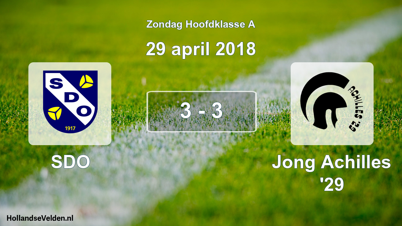 Total number of matches played: SDO - Jong Achilles '29 3 - 3 (29 April 2018)