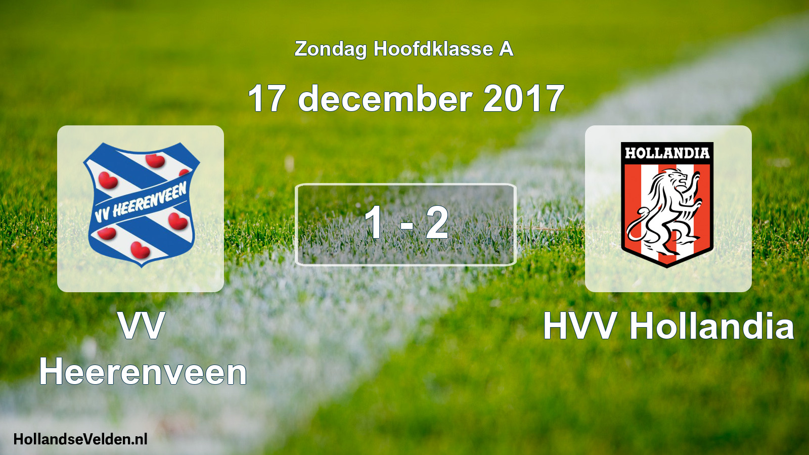 Total number of matches played: VV Heerenveen - HVV Hollandia 1 - 2 (17 December 2017)