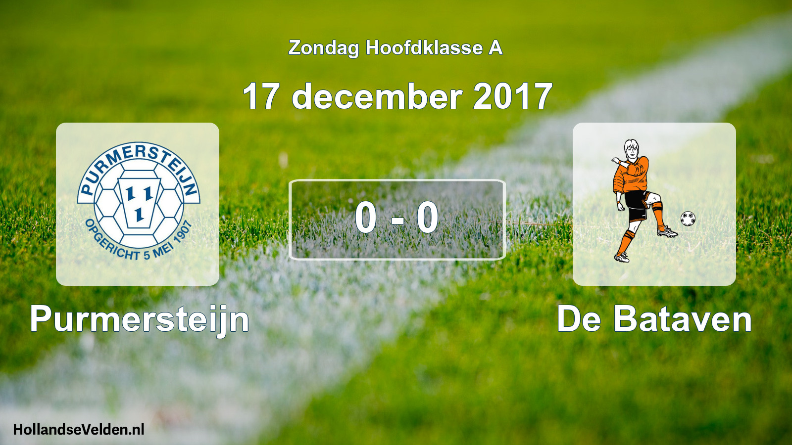 Total number of matches played: Purmersteijn - De Bataven 0 - 0 (17 December 2017)