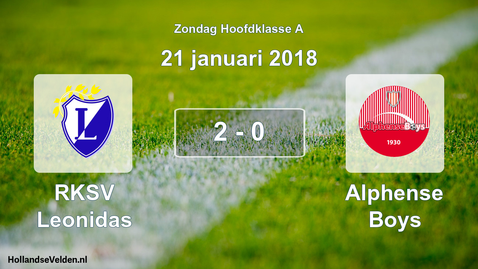 Total number of matches played: RKSV Leonidas - Alphense Boys 2 - 0 (21 January 2018)