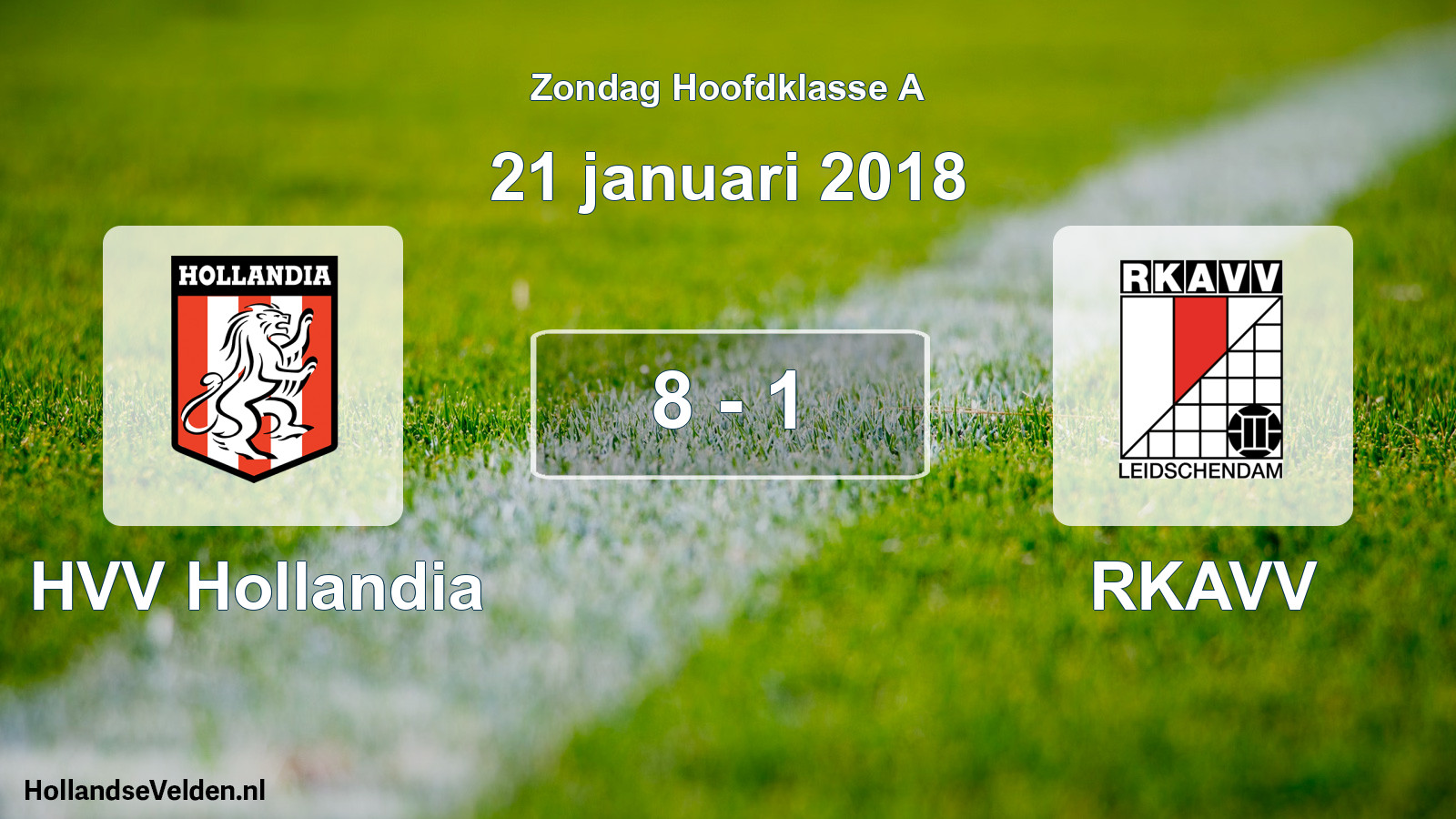 Total number of matches played: HVV Hollandia - RKAVV 8 - 1 (21 January 2018)
