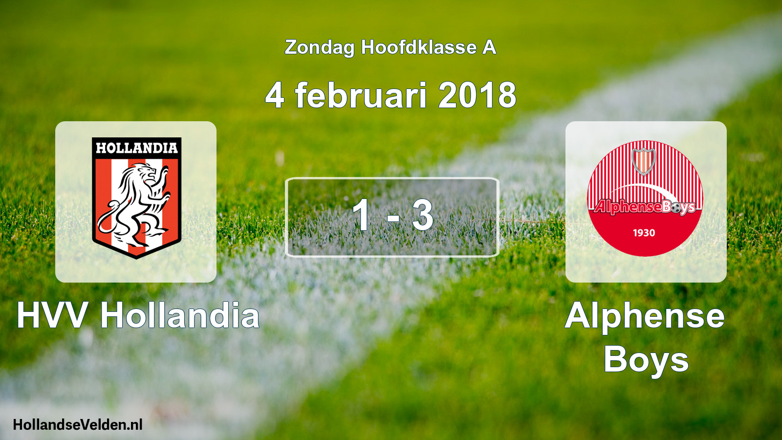 Total number of matches played: HVV Hollandia - Alphense Boys 1 - 3 (4 February 2018)