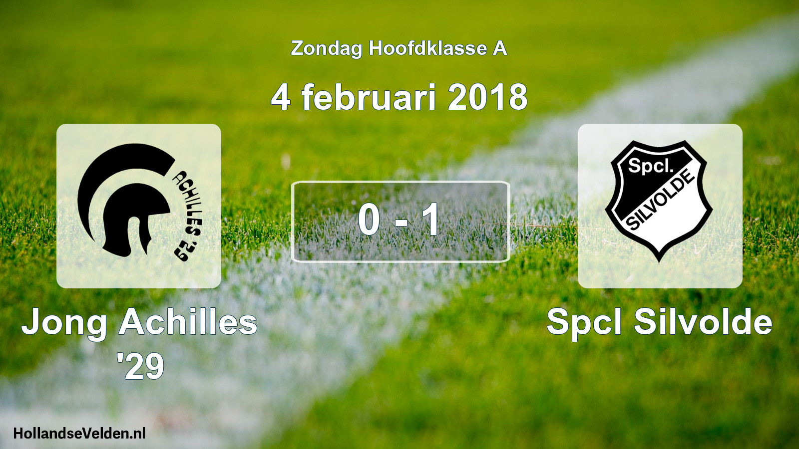 Total number of matches played: Jong Achilles '29 - Spcl Silvolde 0 - 1 (4 February 2018)